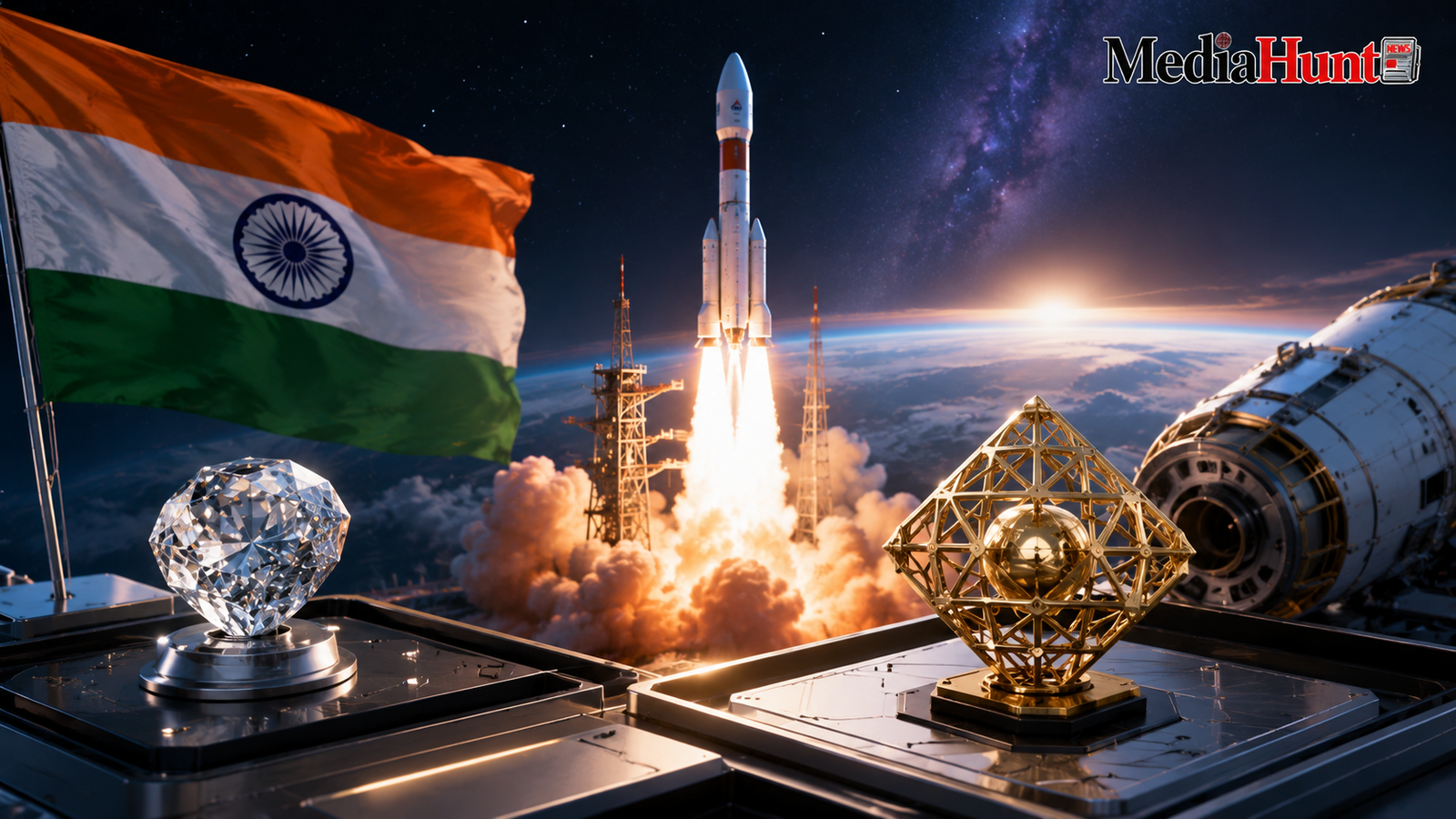 अंतरिक्ष में गूंजा 'वंदे मातरम्': विक्रम-1 के साथ भेजी गई लैब-निर्मित हीरा और सोने की कलाकृति