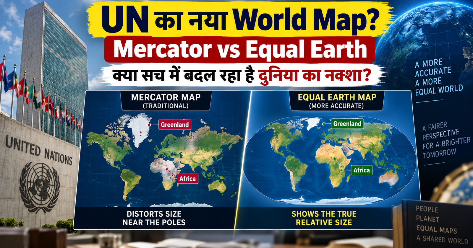 UN का नया World Map: 500 साल पुराने Mercator Map की जगह Equal Earth क्यों? जानिए पूरी कहानी